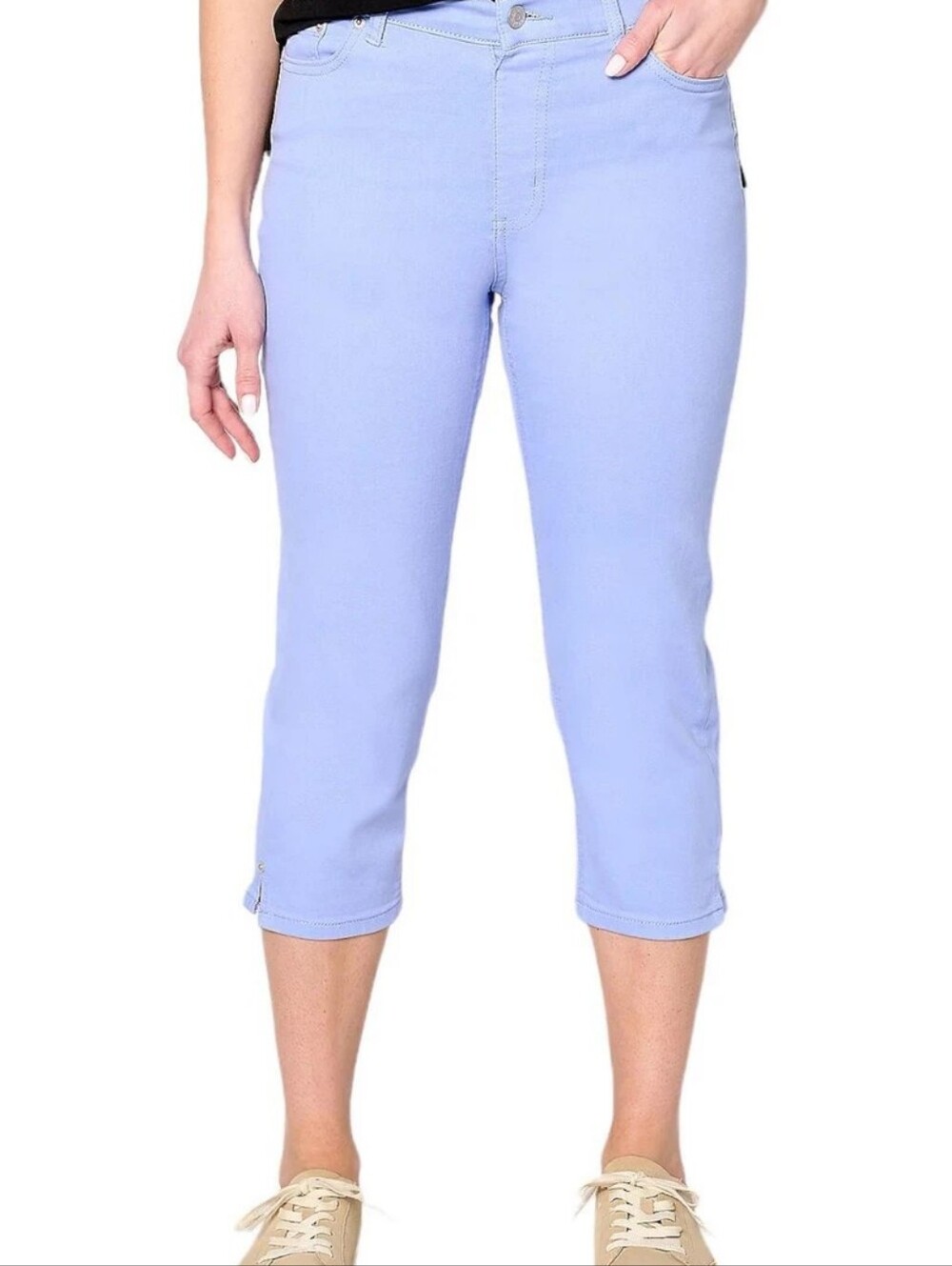Denim & Co Light Periwinkle Capri Pants